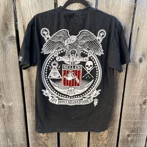 Men's Sullen Art T-Shirt Black Eagle Cryptic M Crew Street Art City NWO Pyramid
